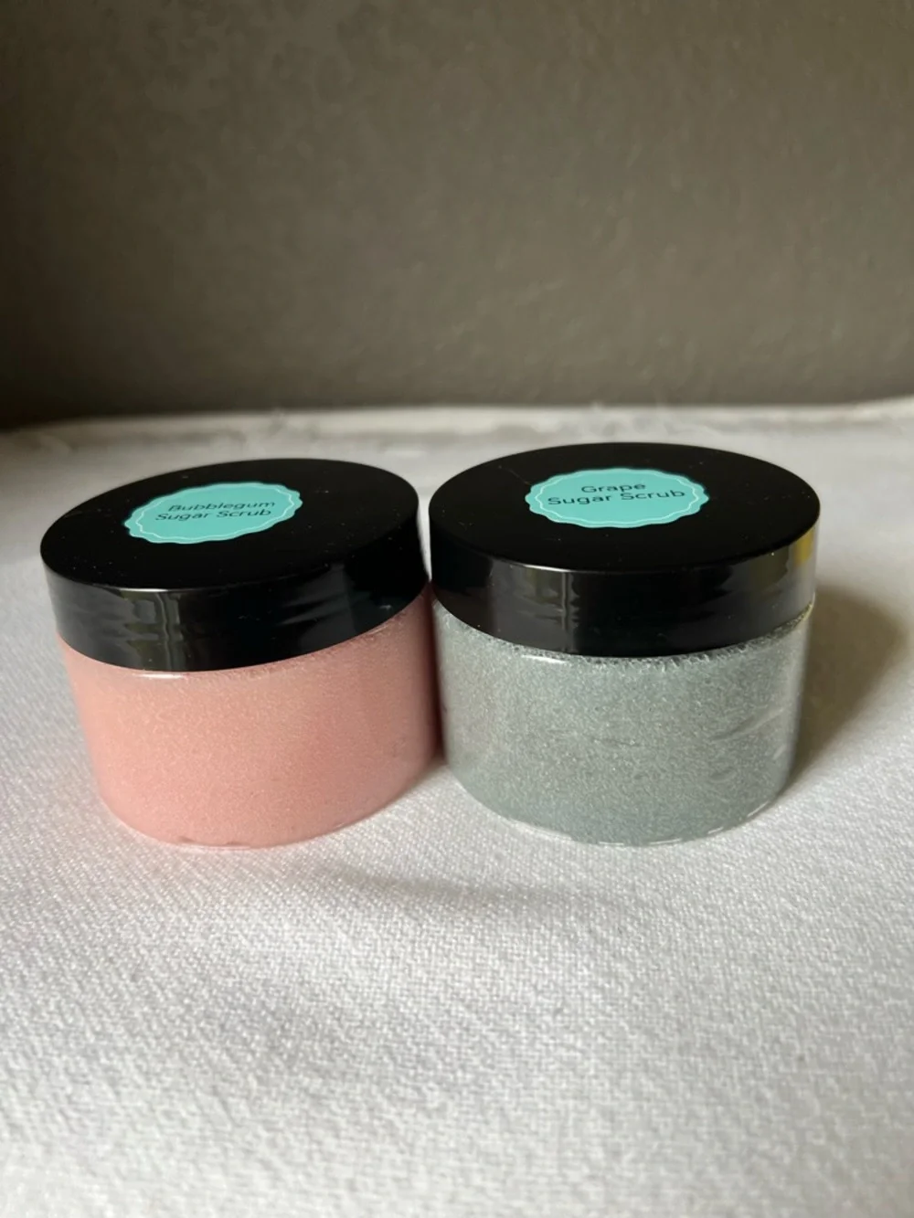 Hand Crafted Dual Sugar Scrub Set Grape and Bubblegum Exfoliant